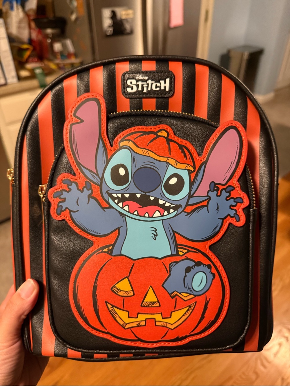 Disney Stitch Halloween Mini Backpack - Black & Orange